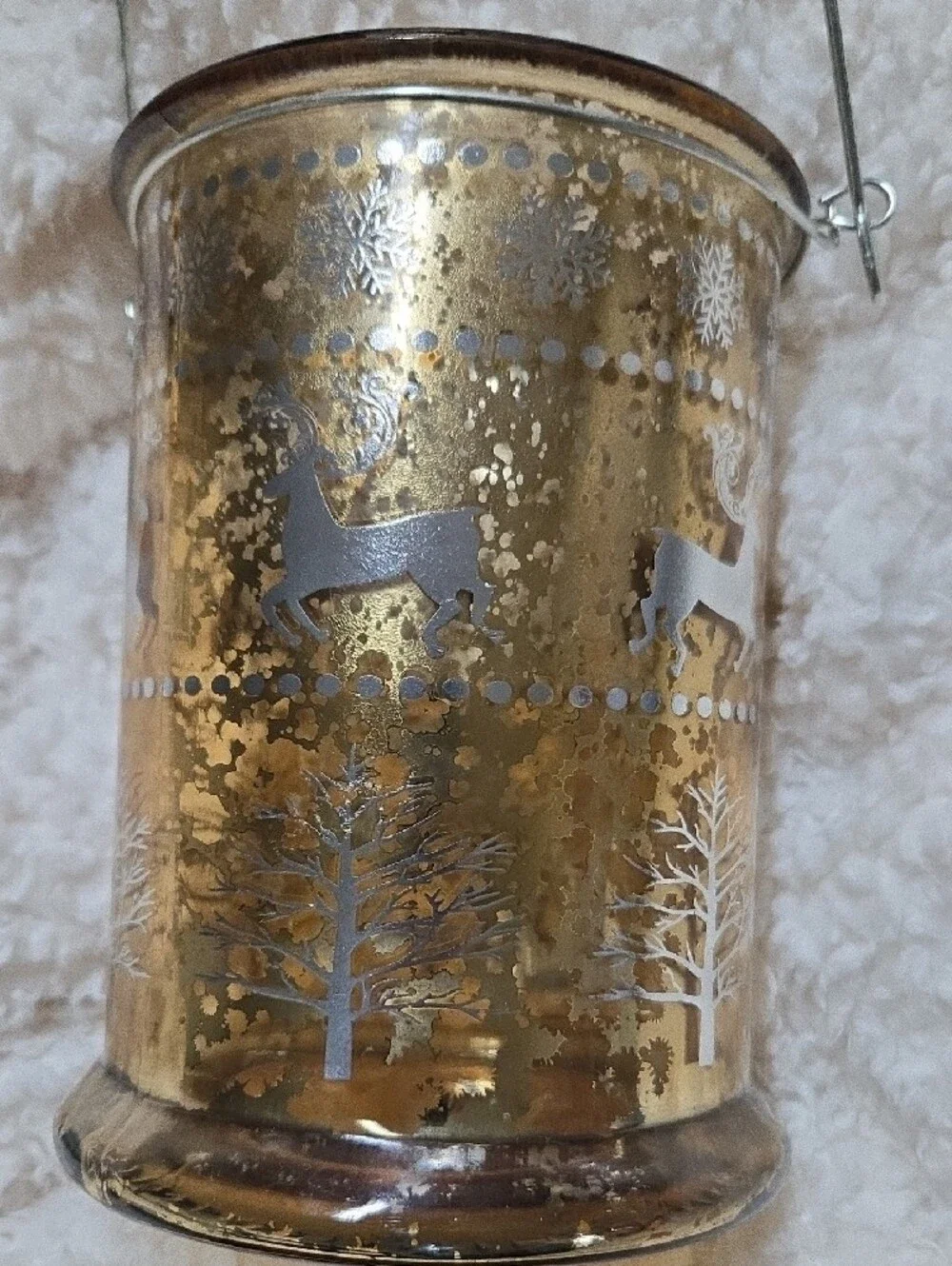 Home Essentials Metallic Gold Reindeer Lantern